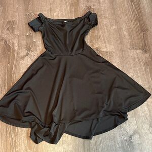 Chic Black Off-Shoulder High Low Dress